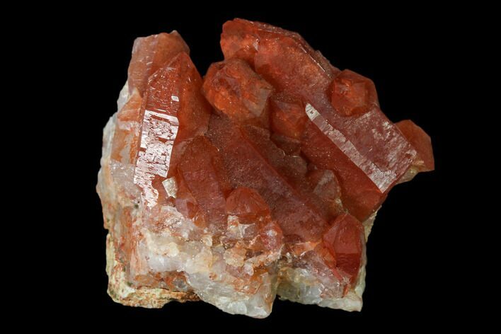 Natural, Red Quartz Crystal Cluster - Morocco #137451